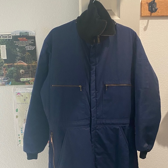 Navy Blue Insulated Coveralls Med - Picture 2 of 7